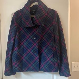 Talbots wool plaid jacket never worn size 20